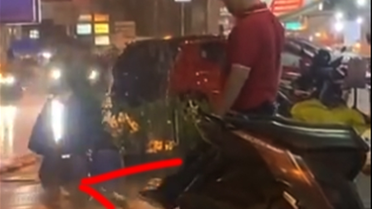 (Video) Seorang Pria Menendang Anak Kucing Yang Kehujanan